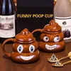 Muggar Creative Mug Ceramic Poop Cup Personlig rolig muggkopp Milk Coffee Beer Cup för hemmet vardagsrum matbord bar yq240109