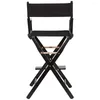 Camp Furniture 30" Director's Chair Black Frame-Black Canvas Made Of Solid Wood Sturdy And Durable Home School Activity Enterprises