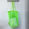 Shoppingväskor mode mesh ihålig axel för kvinnor transparent väska stor kapacitet på handväska