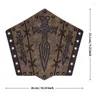 Pulseira E0BF Medieval em relevo Braçadeiras de couro PU Cavaleiro Gauntlets Bracer Accs