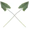 Decorative Flowers 2pcs Artificial Plant Leaf Decors Desktop Vase Greenery Stems