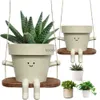 Planters Pots Swing Flower Container Resin Wall Hanging Head Planter Creative Multifunctional Home Garden Patio Accessories YQ240109