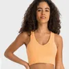 Traje de yoga Cuello en V profundo Sujetador deportivo Almohadillas Logo Mujeres Transpirable Fitness Tanque Push Up Entrenamiento Crop Top Soft Gym Chaleco Tallas grandes Ropa interior