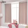 Solid Color Blackout Short Curtains for Windows Bedroom Curtain in the Kitchen Small Size Drapes Tende Custom High Shading Decor 240109