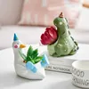 Planters Pots Cute Animals Flower Pots for Succulents Plants Dinosaur Elephant Planters Desktop Ornaments Home Garden Decoration Gifts YQ240109