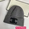 Designer Ball Caps Koreaanse versie van herfst en winter Triomfboog gebreide muts, modieus en veelzijdig, internet rode wollen muts, letter trendy gebreide muts RK6V