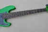 활성 회로가있는 녹색 5 줄 전기베이스 기타 20 프렛 로즈 우드 프리 보드 사용자 정의 가능