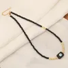 S3890 Mode-sieraden 18 K Vergulde Kristal Kralen Boze Oog Hanger Ketting Voor Vrouwen Blauwe Ogen Kralen Kettingen