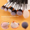 Brushes Beili Black Makeup Brushes Set Professional Natural Goat Hair Brushes Foundation Powder Contour Eyeshadow Make Up Brushes