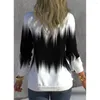 Hoodies femininos gola de impressão colorida gradual zíper manga longa inverno metade outono alta camisola moda casual viajar topo