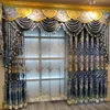 Cortina de luxo europeu para sala estar quarto bordado oco valance tule chenille tamanho personalizado decoração janela cozinha 240109