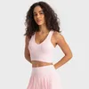 Traje de yoga Cuello en V profundo Sujetador deportivo Almohadillas Logo Mujeres Transpirable Fitness Tanque Push Up Entrenamiento Crop Top Soft Gym Chaleco Tallas grandes Ropa interior