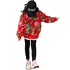 Grandes meninas nordeste flores moletom crianças velhas gola redonda manga longa pulôver 2024 primavera adolescentes casual topos jumpers z6598