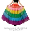 spódnica kobiet wielokolorowa Rainbow Aine Maxi Tutu spódnica plisowana ruffy długość podłogi halki obręczy bez ślubu siatka ślubna rozszerzona
