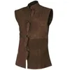 Mäns västar retro väst renässans Gentleman Waistcoat för scenprestanda Cosplay Costume Vintage Stand Collar Outfit Medieval