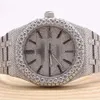 Hip Hop Jewelry Diamond Watch rostfritt stål Iced Out Bustdown VVS Moissanite Watch