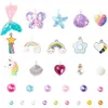 حبة Jewelry DIY Kids Making Att for Girls with Mermaid Starffish Shell Shell Unicorn Corevivity Kits