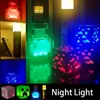Torcia notturna in pietra marrone da 1 pezzo, torcia cambia colore Pixel Art, luce d'atmosfera a LED, luce notturna di ricarica USB per camera da letto, sala giochi, arredamento