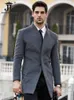 Inverno Mens Fashion Boutique di alta qualità di colore puro panno di lana di lana Business Leisure Trench / uomo cappotto di polvere spessa 240109