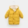 212Y Kids Down Long Outerwear Winter Clothes Teen Boys Girls CottonPadded Parka Coats Big Children Thicken Warm Cotton Jackets 240108