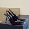 2024 nuovi sandali con cinturino a punta in pelle tacchi alti sandali con tacchi alti sottili 10,5 cm tacchi alti da donna scarpe eleganti firmate di lusso taglia quadrata 35-42