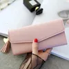 Portafogli Portafoglio lungo Portamonete da donna Portamonete moda nappa Porta carte Pochette femminile Porta soldi in pelle PU