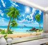 HD hermoso papel pintado mar coco playa paisaje 3D fondos de pantalla para sala de estar sofá TV telón de fondo 1861406