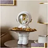 Objets décoratifs Figurines Creative Astronaut Statue Plateau de rangement Nordic Home Decor Bureau Figurine Salon Table Clé 220518 Drop Ot1Xi