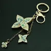 JINGLANG Fashion Gold Color Metal Lobster Clasp Keyrings Clover Charms Keychain For Women Handbag Luxury Jewelry 240109
