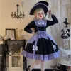 Robes décontractées Vintage gothique Lolita OP robe femmes victorienne Y2k Punk Halloween princesse fête filles Harajuku douce soirée mignonne