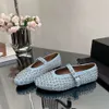 Chaussures simples à talon plat blanc et diamant, nouvelle tête ronde, bouche peu profonde, boucle de ceinture, ensemble haut, grande taille, bas 88