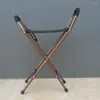 Tabouret à quatre pieds avec béquille en alliage d'aluminium, mobilier de camp, marcheur épais, peut s'asseoir sur la canne, banc d'extérieur pliable pour personnes âgées