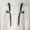 Moda suspensórios de couro do plutônio para homens camisa calças cintos ajustáveis colete cintas arnês peito tirantes hombre 240109