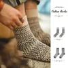 Maden Amekaji Crew Socks Vintage Patterns Winter Men's Knitted Socks Thicken Warm Men Retro Style Fashion For Snow Boots 240104