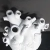 Planters Pots Anatomical Heart Shaped Harts Decor Vase Sculpture Home Decoration White Vases Flower Pot Plant Holder Tablett Vase Art Gifts YQ240109
