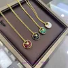 Topkwaliteit autobandenketting voor dames online winkel Hoge versie amulet voor 18K roségoud wit Fritillaria rode agaat dik malachiet licht met originele doos