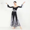 Stage Wear 2024 Long Sleeve Ballroom Dance Dress Elegant Waltz With For Standard Performance B30010