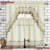 Cortina Linda Casa Romântica Decorativa Clássico Americanwork Design Bordado Porta Bay Branqueamento Bege Janela Cozinha 210913 Drop DHY5C