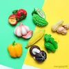 5 pièces aimants pour réfrigérateur simulation 3D légumes fruits aimants pour réfrigérateur message post poivre champignon aimant décoration tomate oignon réfrigérateur autocollants