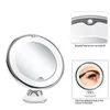 Miroir de maquillage flexible 10x miroirs grossissants 14 LED écran tactile éclairé miroir de vanité coiffeuse portable miroirs cosmétiques 240108