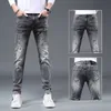 Mäns jeans designer high end trendiga varumärke Liu Nai Hot Diamond 2023 Autumn New Slim Fit mångsidig mode denim Pants 0umo