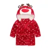 Flanell Kids Winter Bathrobe Cute Cartoon Style Toddler Boy Girls Hooded Warm Sleepwear Robe Children Pyjamas 2-6y 240108