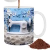 Muggar 3D Sewing Machine Painted Mug Novely Christmas Gifts For Friends Ceramic Coffee Mug Christmas Gifts levererar 3D Tea Cup YQ240109