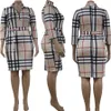 robes pour femme Robes décontractées grande taille femmes à carreaux mode vêtements classiques grandes tailles robe mince jupe à carreaux jupes à la mode L-5XL