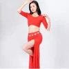 Arbetsklänningar #9804 China Style Belly Dance Clothes Women Kinny Short Tops Slim High midjeshorts kjolar Damer Performance Woman