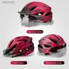 Cykelhjälmar X-Tiger Cycling Hjälm Integreringsmatad cykelhjälm LED-lampor MTB Bike Helmet Ultralight Sports Safe Hat With Goggles Visorl240109