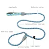 Dog Collars Heavy Duty Slip Lead Leash Training With Metal Stopper Durable No Pulling Leashes Comfortable Handle