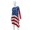 Casual Kleider 2023 Sommer Neue Unabhängigkeit Tag Kleid Flagge Drucken Atmosphäre Kleid Bühne Leistung Kleid T240109