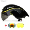 Cykelhjälmar Superide Outdoor Racing Cycling Helmet With Goggles Sports Aero XC DH MTB Bicycle Helmet Men Women Mountain Road Bike Helmetl240109