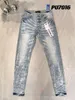 Lila jeans män denim byxor kvinnor designer jean svar